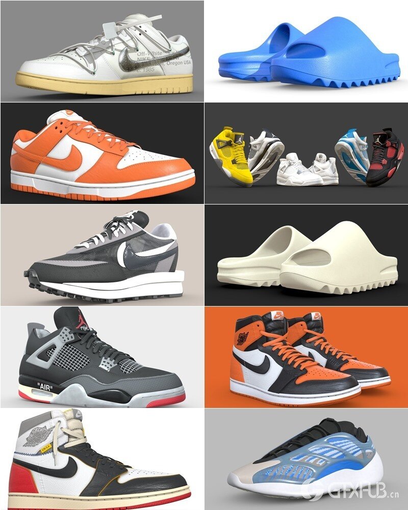 140双运动鞋3D模型合集 Sketchfab - Sneaker (格式：BlenderFBX)