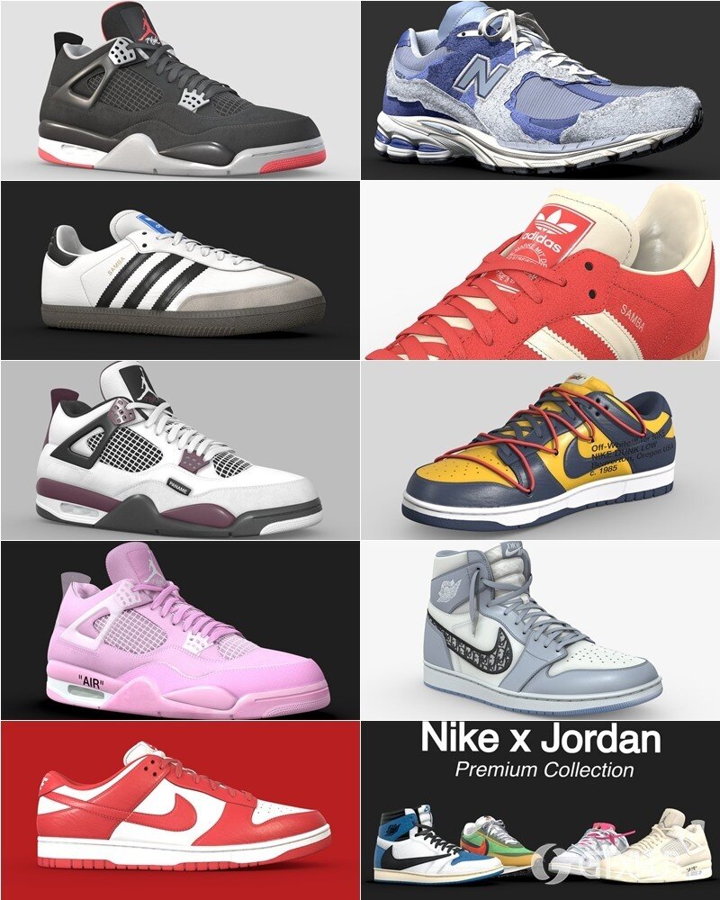 140双运动鞋3D模型合集 Sketchfab - Sneaker (格式：BlenderFBX)