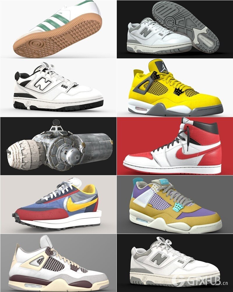 140双运动鞋3D模型合集 Sketchfab - Sneaker (格式:BlenderFBX)