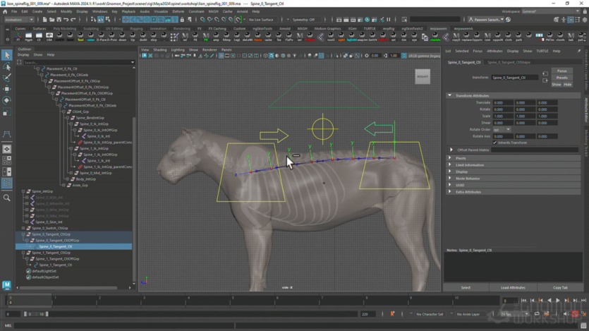 【中文字幕】Maya四足动物绑定动画教程 Creating a Quadruped Rig For Production