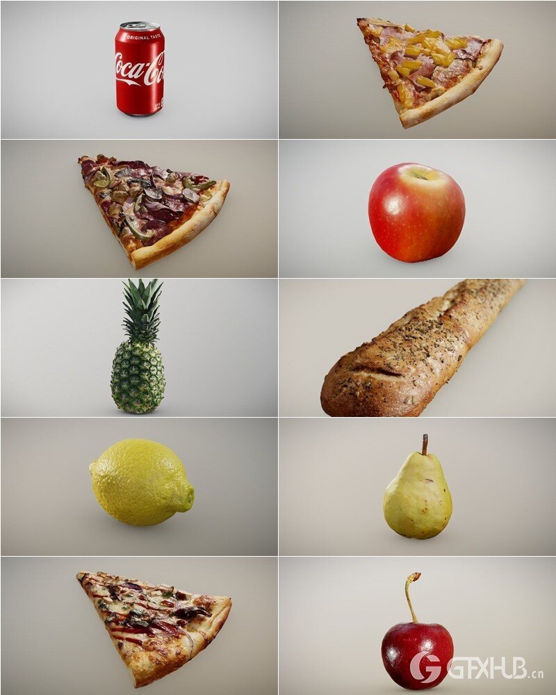 86个水果蔬菜食物3D模型 Inciprocal Sketchfab Food Scans Collection