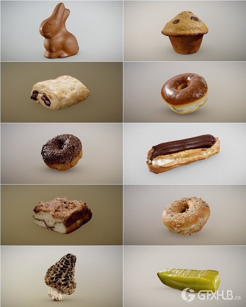 86个水果蔬菜食物3D模型 Inciprocal Sketchfab Food Scans Collection