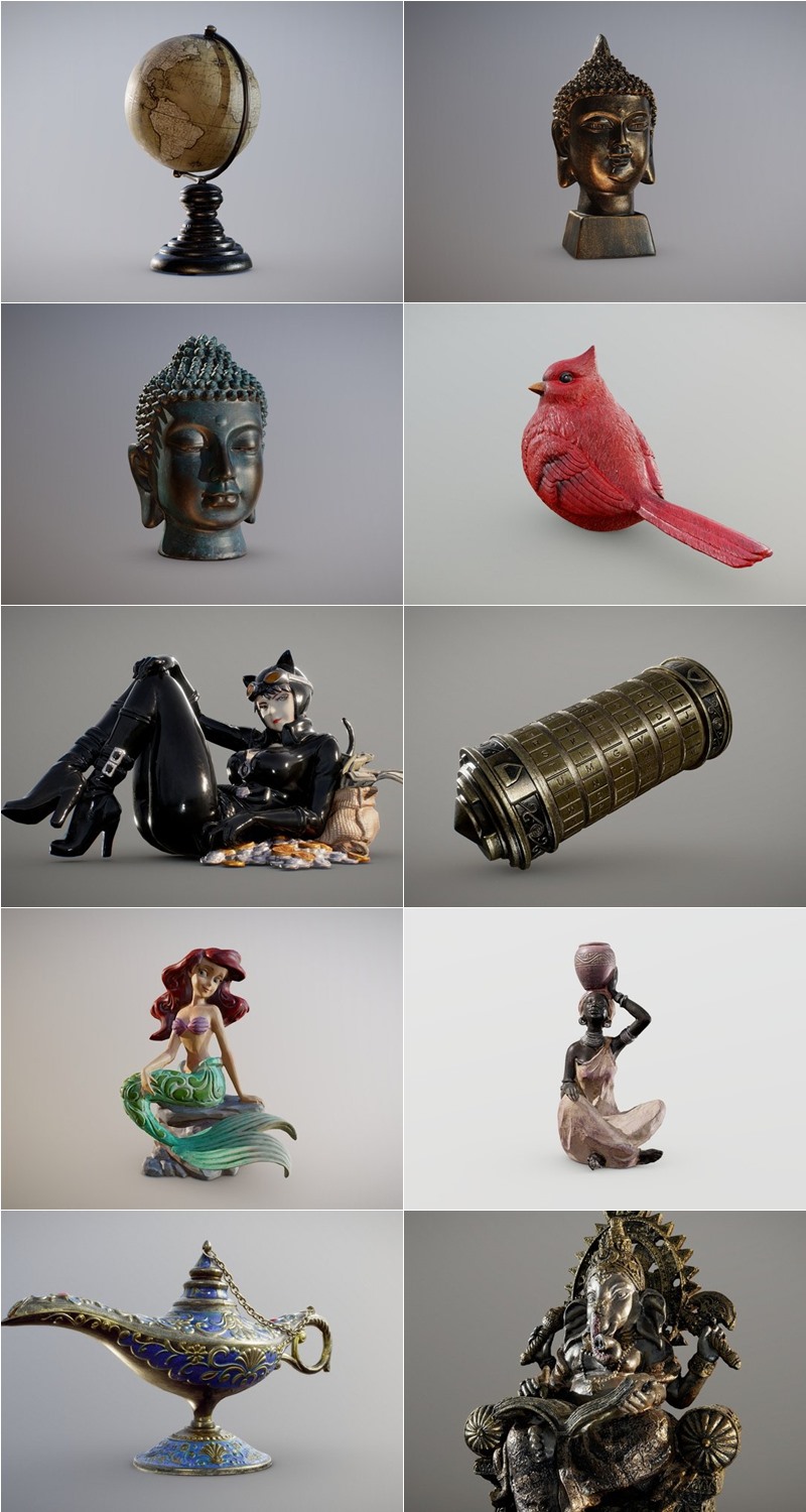 室内装饰品扫描3D模型 Sketchfab – Inciprocal Sketchfab Decor Scans Collection