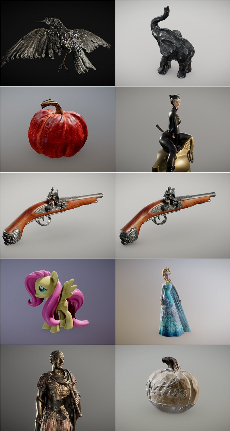 室内装饰品扫描3D模型 Sketchfab – Inciprocal Sketchfab Decor Scans Collection