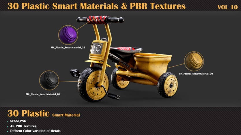 30种塑料智能材料和PBR纹理 30 Plastic Smart Materials & PBR Textures - VOL10