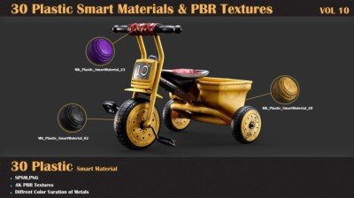 30种塑料智能材料和PBR纹理 30 Plastic Smart Materials & PBR Textures – VOL10