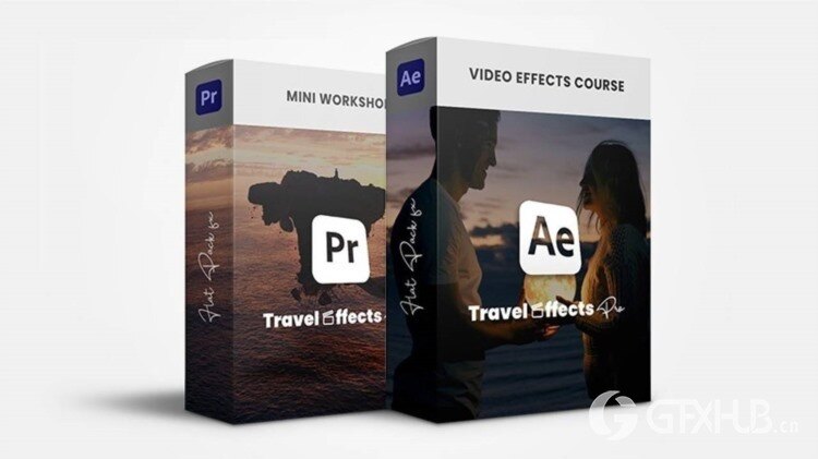 【中文字幕】AE+PR旅游视频剪辑特效教程 FlatpackFX – Travel Effects Pro