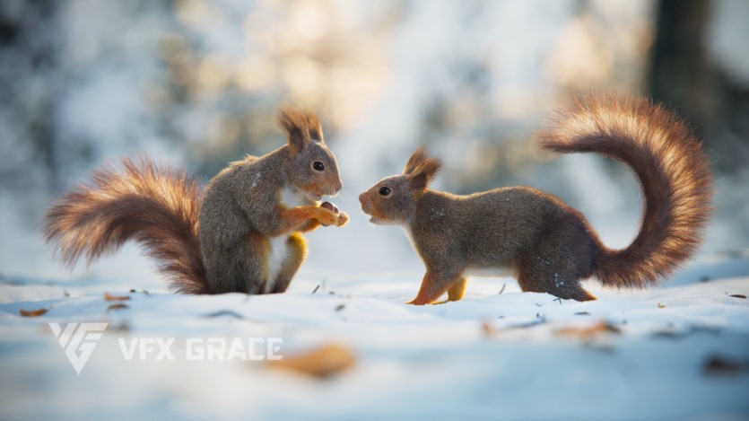 松鼠3D模型 RedSquirrel Summer Animated VFX Grace 3D model