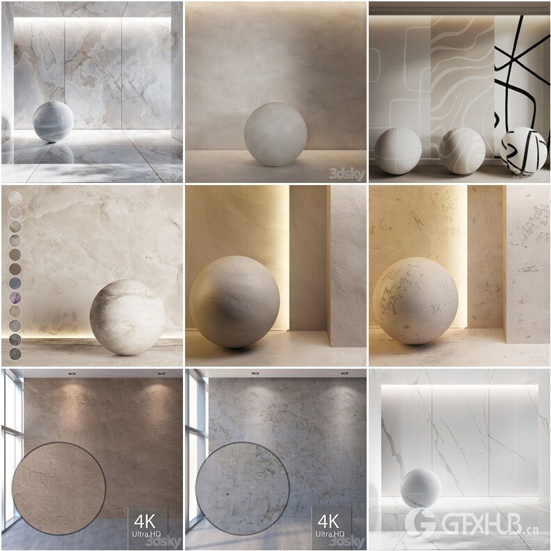 30组石膏石材材质贴图合集 - 20241029
