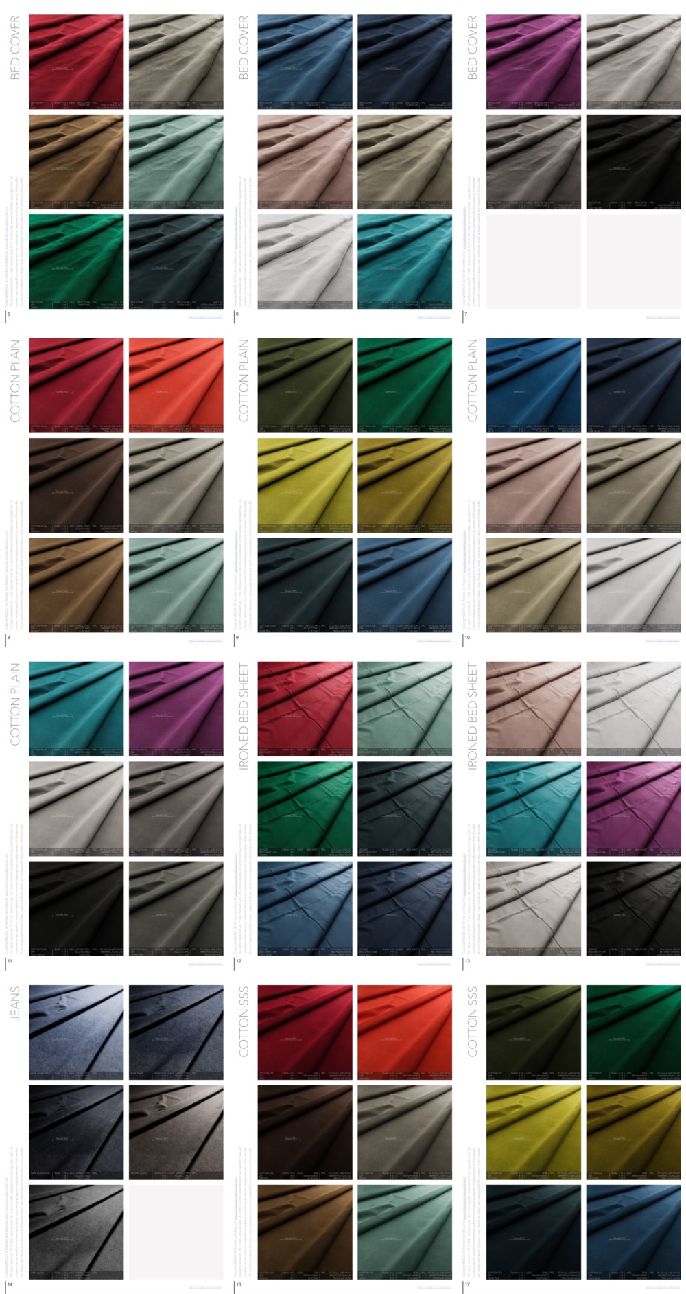 600+高端纺织布料Corona材质预设 适用于C4D的 3DRnB Corona Fabric Shaders