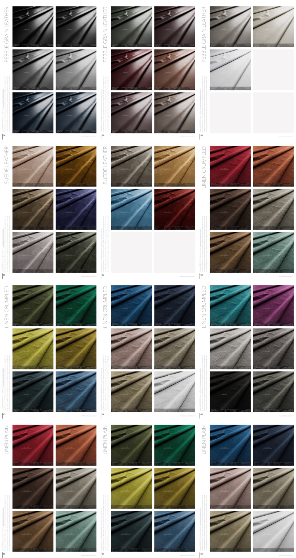 600+高端纺织布料Corona材质预设 适用于C4D的 3DRnB Corona Fabric Shaders