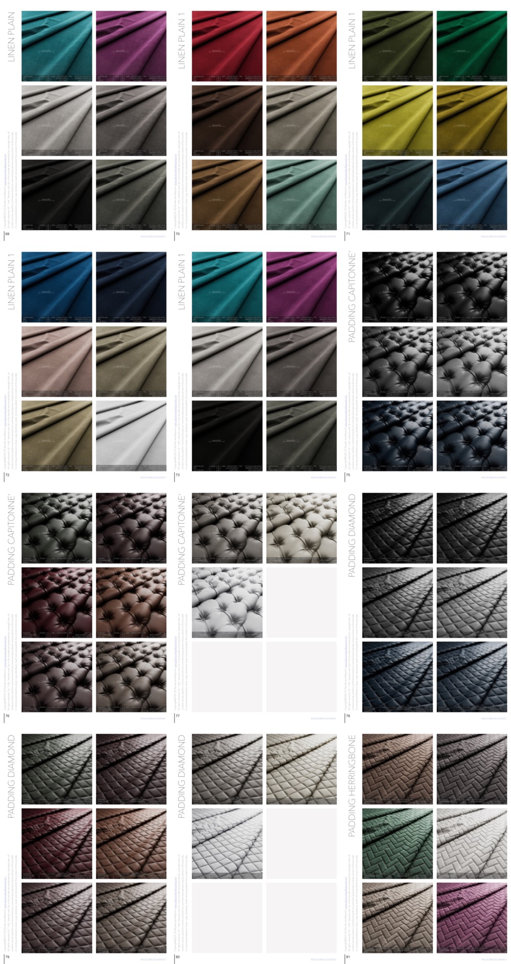 600+高端纺织布料Corona材质预设 适用于C4D的 3DRnB Corona Fabric Shaders