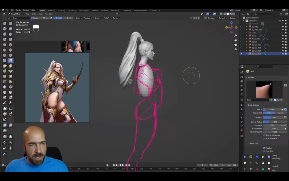 【中文字幕】Blender 3D女性装甲刺客建筑教程 3D Female Armoured Assassin in Blender course