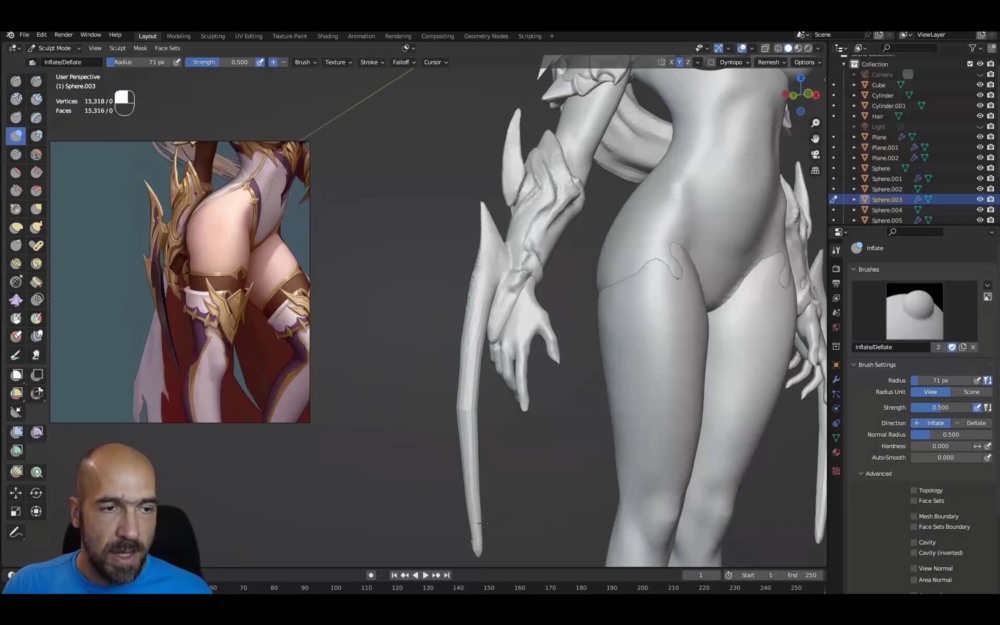 【中文字幕】Blender 3D女性装甲刺客建筑教程 3D Female Armoured Assassin in Blender course