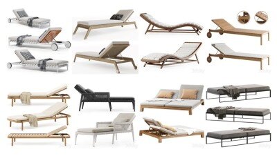 30套户外躺椅沙滩椅3D模型合集 – 20241030