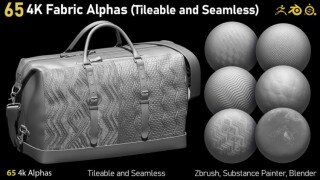 65组4K织物无缝平铺图案Alphas贴图 65 4K Fabric Alphas