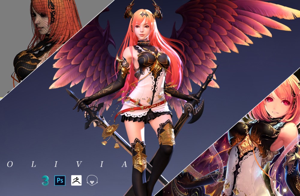 【中文字幕】暗黑天使日韩风3D女性魅力角色全身模型制作教程