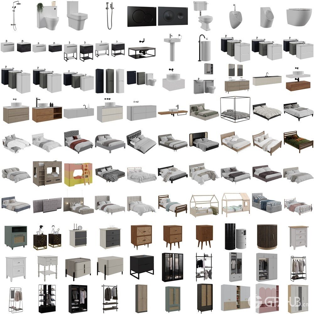 Imeshh 1900+高品质室内Blender 3D模型贴图材质库 Imeshh professional 3D Archviz Library for Blender