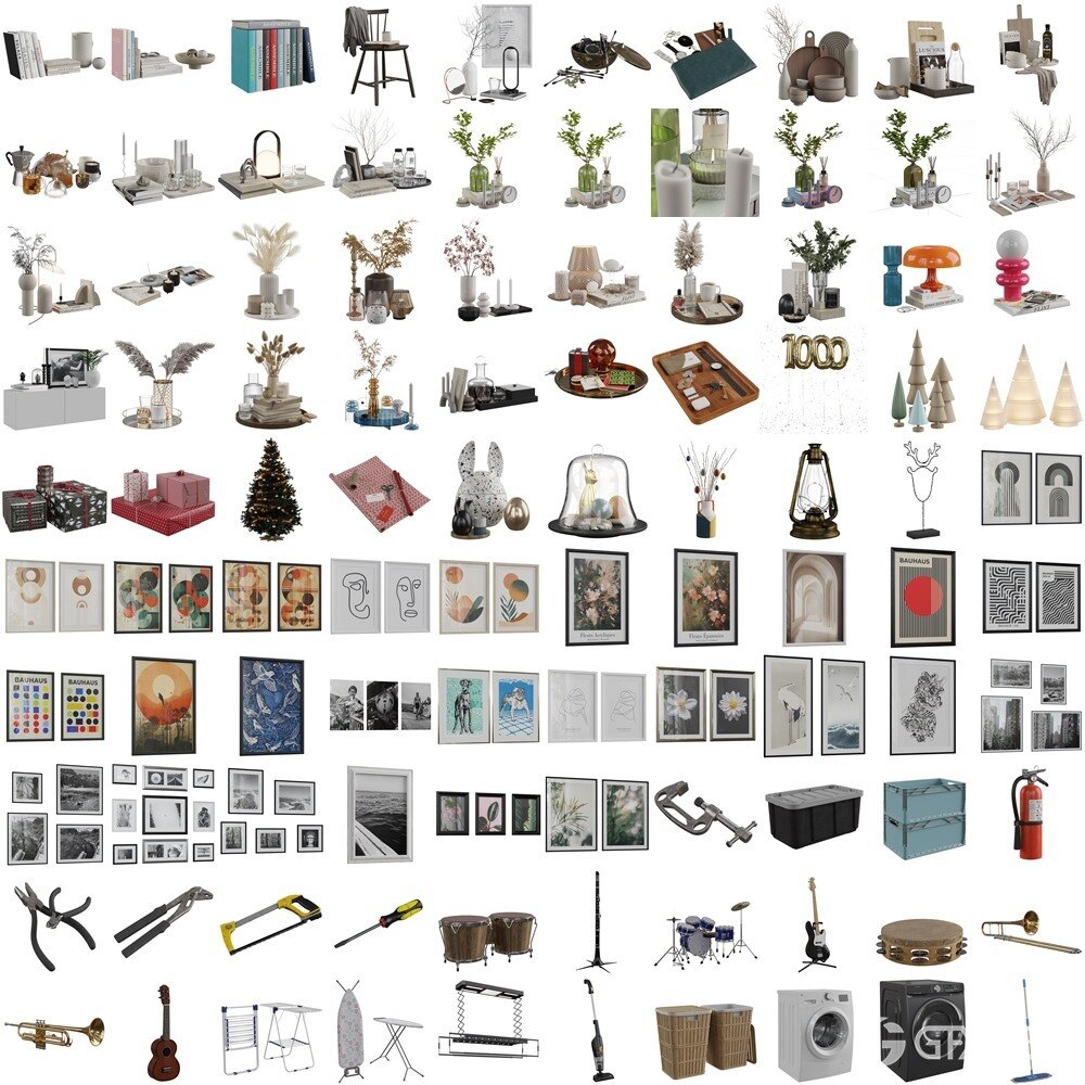 Imeshh 1900+高品质室内Blender 3D模型贴图材质库 Imeshh professional 3D Archviz Library for Blender