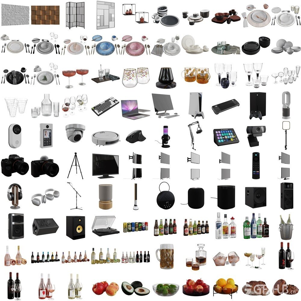 Imeshh 1900+高品质室内Blender 3D模型贴图材质库 Imeshh professional 3D Archviz Library for Blender