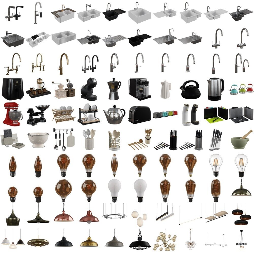 Imeshh 1900+高品质室内Blender 3D模型贴图材质库 Imeshh professional 3D Archviz Library for Blender