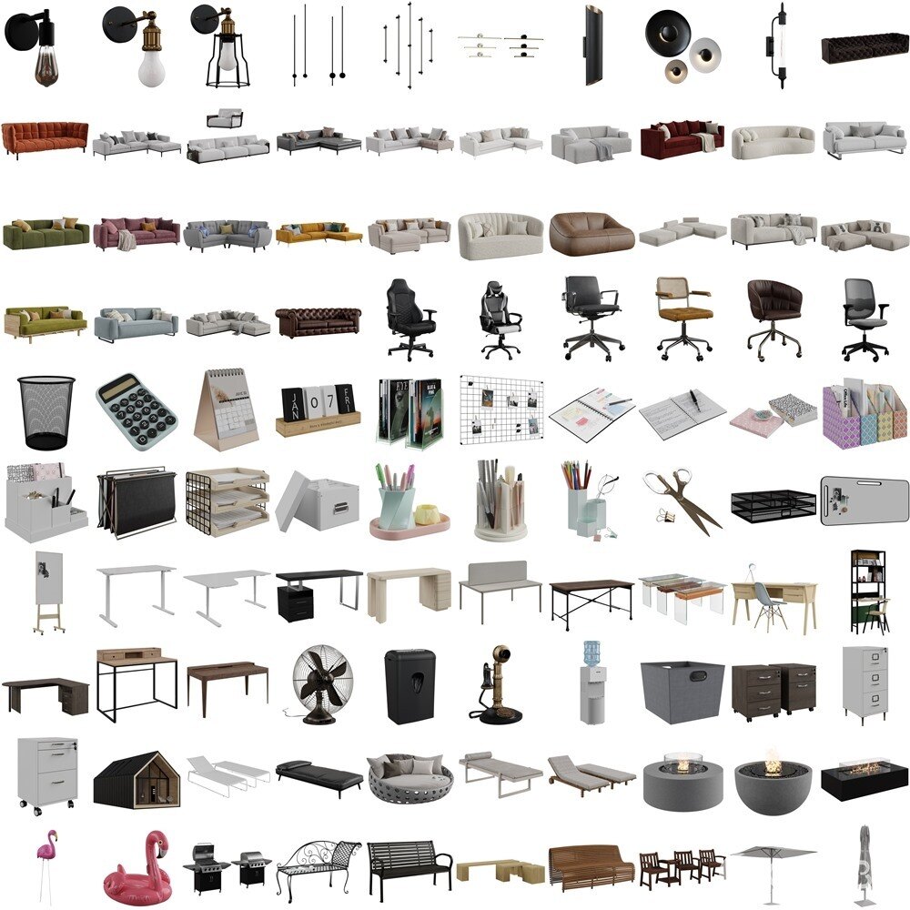 Imeshh 1900+高品质室内Blender 3D模型贴图材质库 Imeshh professional 3D Archviz Library for Blender