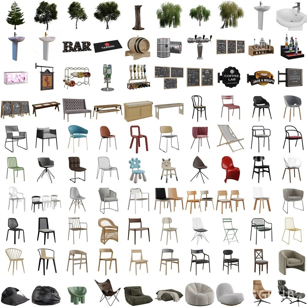 Imeshh 1900+高品质室内Blender 3D模型贴图材质库 Imeshh professional 3D Archviz Library for Blender