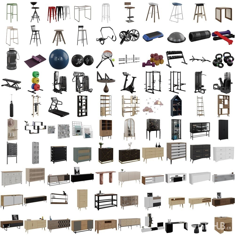 Imeshh 1900+高品质室内Blender 3D模型贴图材质库 Imeshh professional 3D Archviz Library for Blender