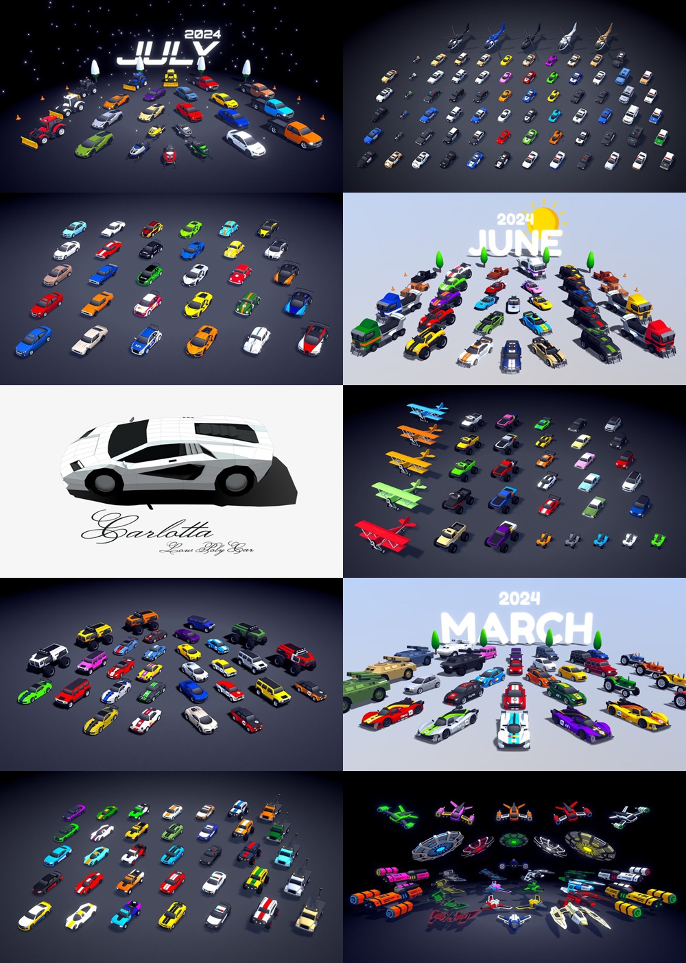 Blender低多边形汽车3D模型合集 Sketchfab - Low polygon car 3D model collection