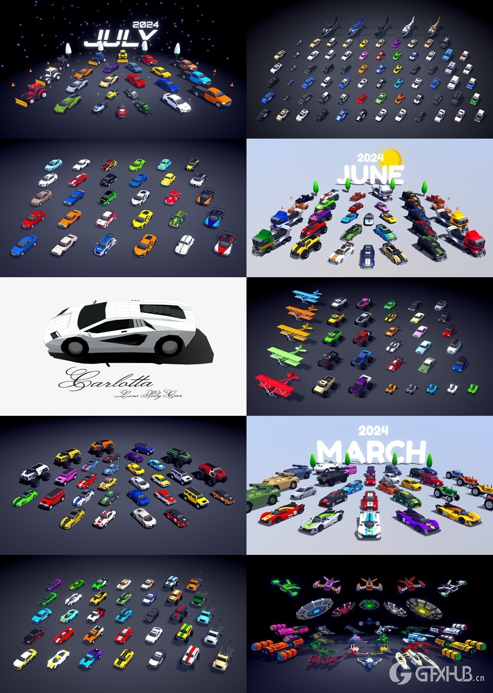 Blender低多边形汽车3D模型合集 Sketchfab - Low polygon car 3D model collection