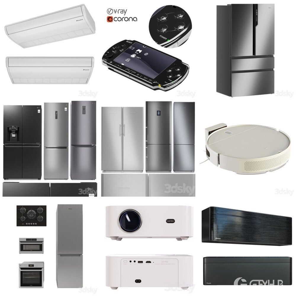 3DSky Pro 椅子灯具装饰摆件数码家电3D模型合辑2024年11月第1季 | 400套 | 17.7GB