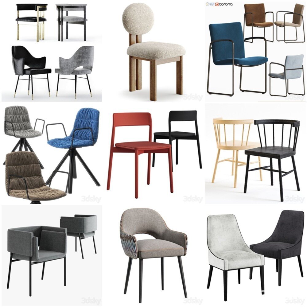 3DSky Pro 椅子灯具装饰摆件数码家电3D模型合辑2024年11月第1季 | 400套 | 17.7GB