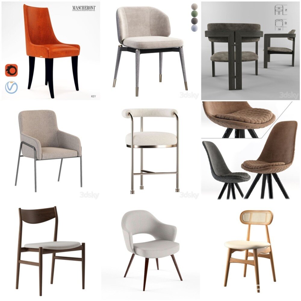 3DSky Pro 椅子灯具装饰摆件数码家电3D模型合辑2024年11月第1季 | 400套 | 17.7GB