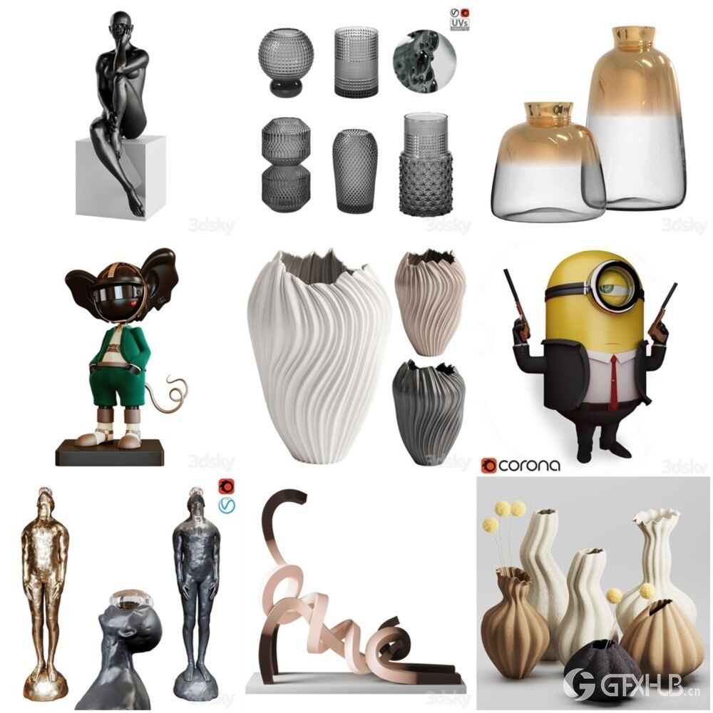 3DSky Pro 椅子灯具装饰摆件数码家电3D模型合辑2024年11月第1季 | 400套 | 17.7GB