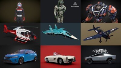 Sketchfab 225个3D模型合集2024年第8季 Sketchfab – 3D Model Pack 2024 Vol.8