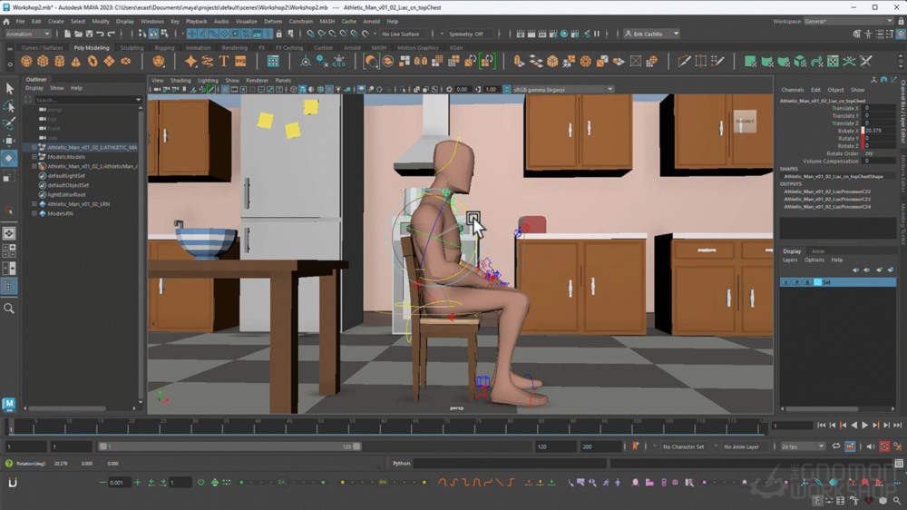 【中文字幕】MAYA身体力学动画教程 Maya for Animators - Body Mechanics