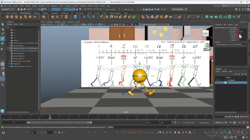 【中文字幕】MAYA身体力学动画教程 Maya for Animators - Body Mechanics