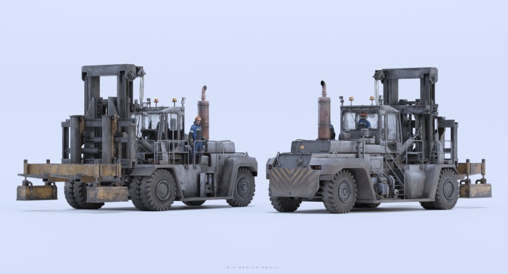 工业区工厂设备人物角色零部件3D模型 Big Medium Small – Industrial Zone 格式Blender/FBX/UE