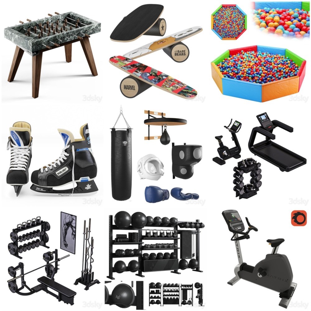 3DSky Pro 椅子沙发灯具健身器械3D模型合辑2024年11月第2季 | 400套 | 18GB