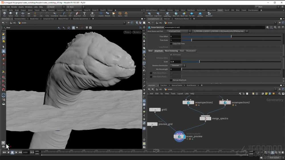 【中文字幕】Houdini 和 Nuke模拟和渲染水特效教程 Large-Scale Water FX in Houdini