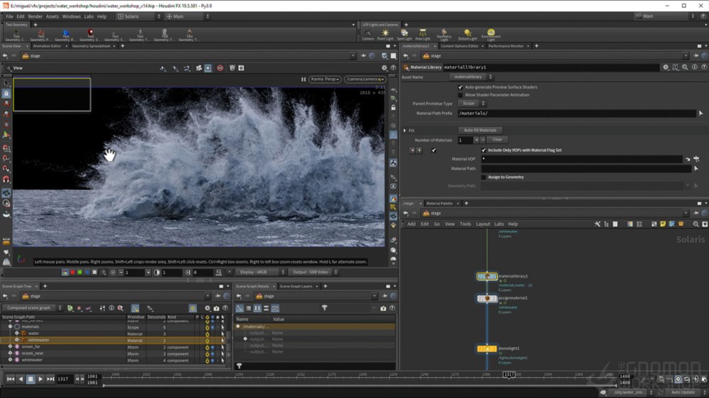 【中文字幕】Houdini 和 Nuke模拟和渲染水特效教程 Large-Scale Water FX in Houdini