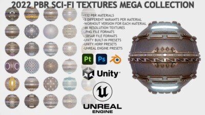 PBR科幻纹理贴图超级合集 2022 PBR SCI-FI TEXTURES MEGA COLLECTION