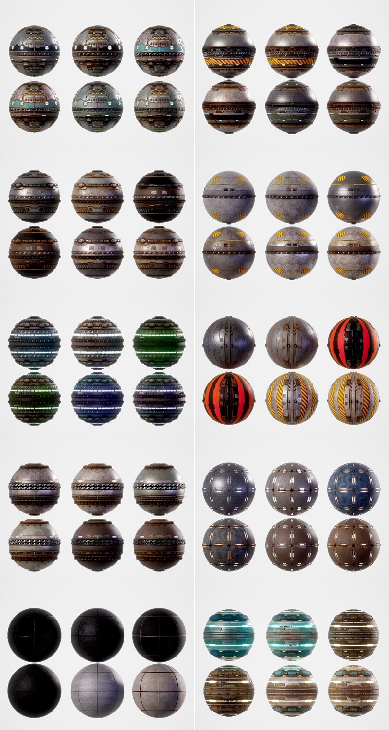 PBR科幻纹理贴图超级合集 2022 PBR SCI-FI TEXTURES MEGA COLLECTION