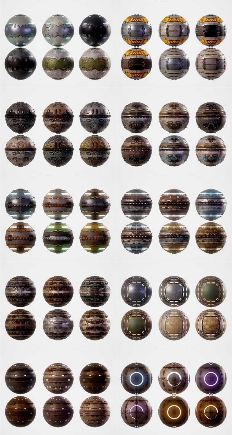 PBR科幻纹理贴图超级合集 2022 PBR SCI-FI TEXTURES MEGA COLLECTION