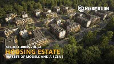 住宅小区场景3d模型 Evermotion – Archexteriors vol.44