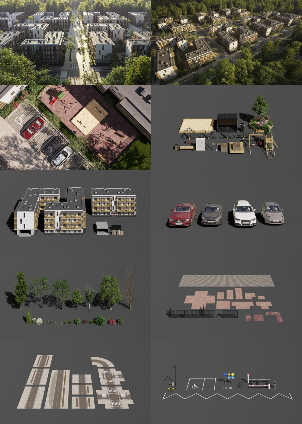住宅小区场景3d模型 Evermotion - Archexteriors vol.44