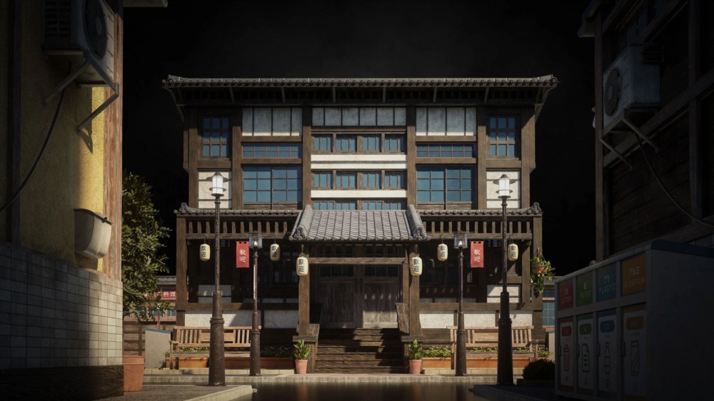 日本街区建筑楼房3D模型 Japanese Neighborhood (格式 Blender/FBX/OBJ)