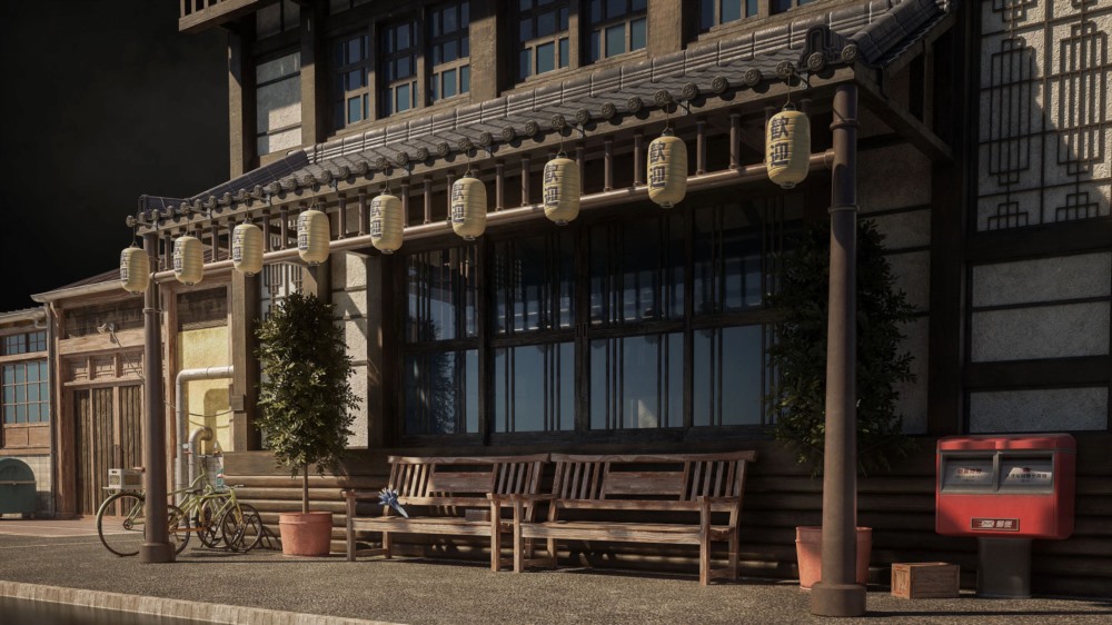 日本街区建筑楼房3D模型 Japanese Neighborhood (格式 Blender/FBX/OBJ)