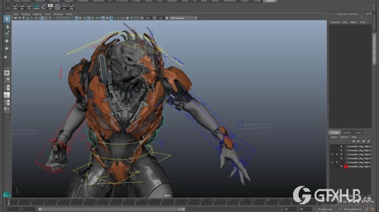 【中文字幕】Maya外星生物角色绑定教程 Creature Rigging for Production - Perry Leijten