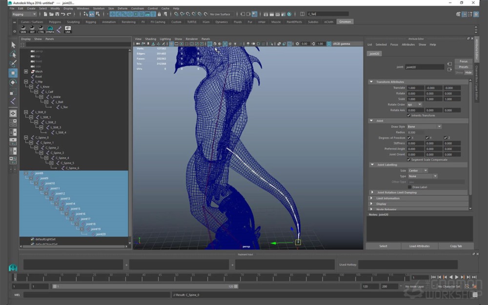 【中文字幕】Maya外星生物角色绑定教程 Creature Rigging for Production - Perry Leijten